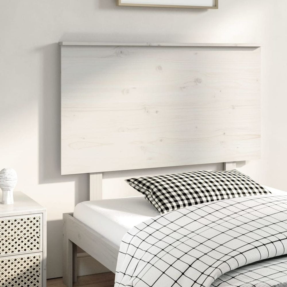 Vidaxl Čelo postele, biele, 94x6x82,5 cm, masívne borovicové drevo